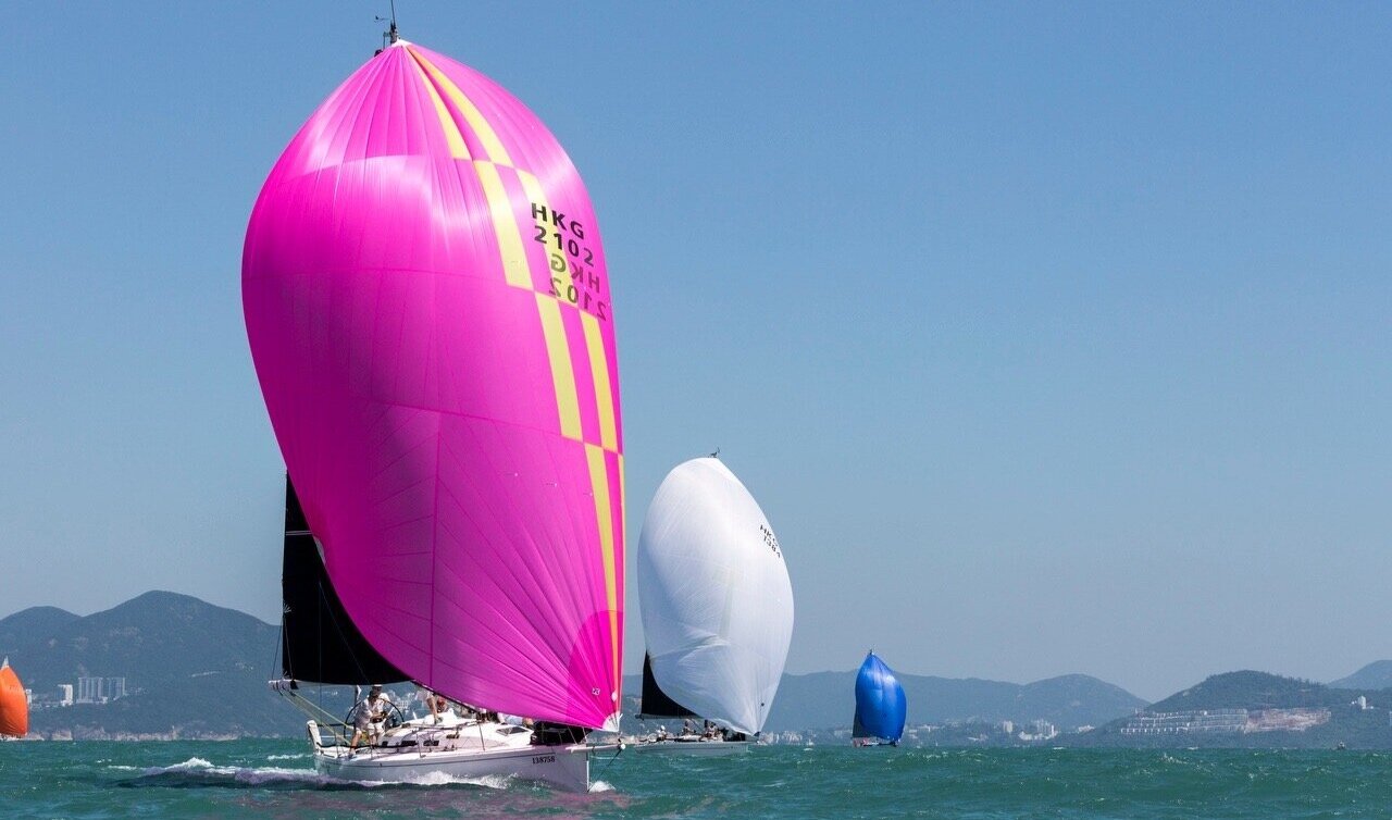 The J/109 WHISKEY JACK sailing fast and deep with her A2, which is slightly bigger than the class’s one-design asymmetrical spinnaker. All photos by Guy Nowell.