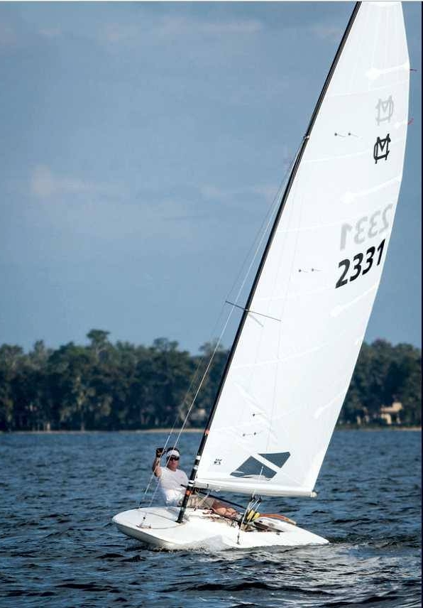 Craig Eaton going fast at the 2018 SER the first time he used his brand new UK PS 1 sail. His comment..."I wasn't slow"...lol Photo by the Regatta Girl Photography