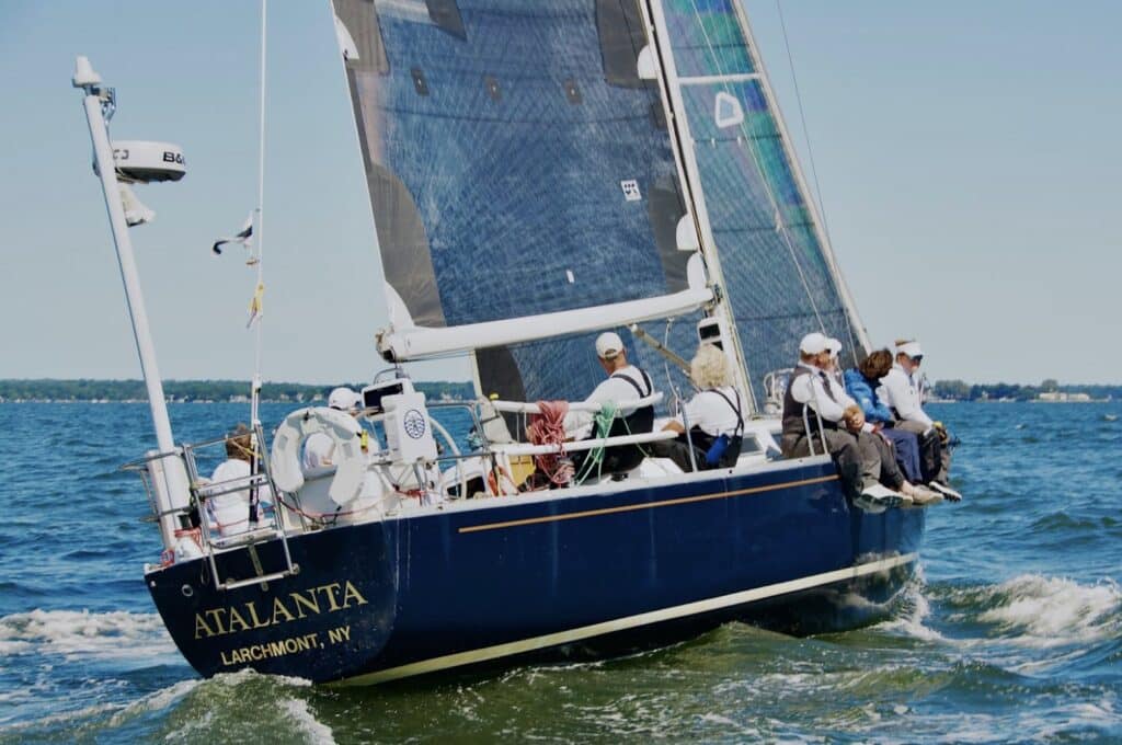 ATALANTA sailing upwind with a suit of UK Sailmakers X-Drive Carbon sails.