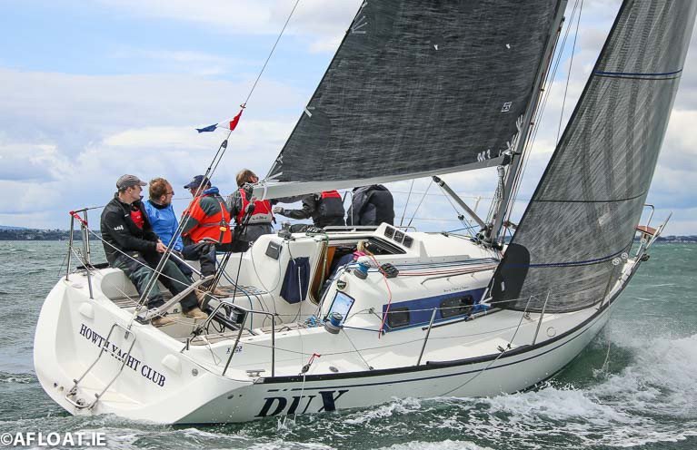 Here is a better shot of DUX’s mainsail that has Liteskin on both sides of the sail for extra durability. Click to enlarge.