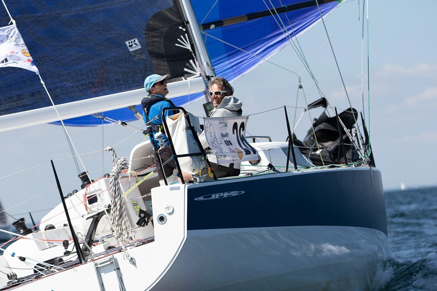 The JPK 1080 FRIDA on her way to winning her doublehanded class in the 2020 Baltic 500. Here upwind sails are are X-Drive carbon.