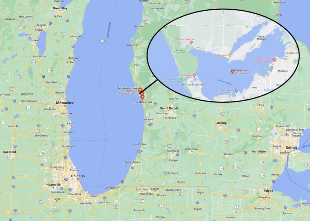 Lake Muskegon is a small inland lake located in Western Michigan off the eastern shore of Lake Michigan.