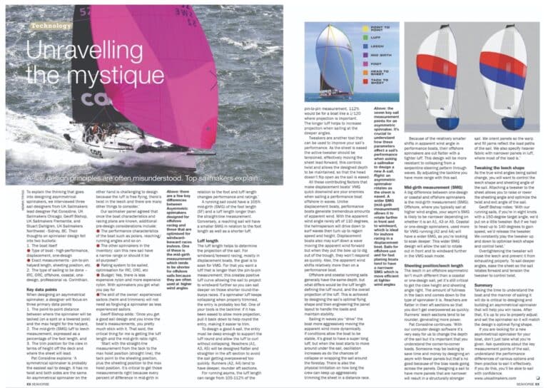 UK Sailmakers’ latest sail design technical brief is featured in the October print edition of Seahorse Magazine.