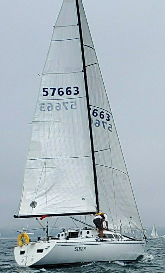 Brendan Huffman’s Santa Cruz 33 SIREN finished second in the PHRF Singlehanded class with X-Drive Endure sails. Rick Ruskin photo.