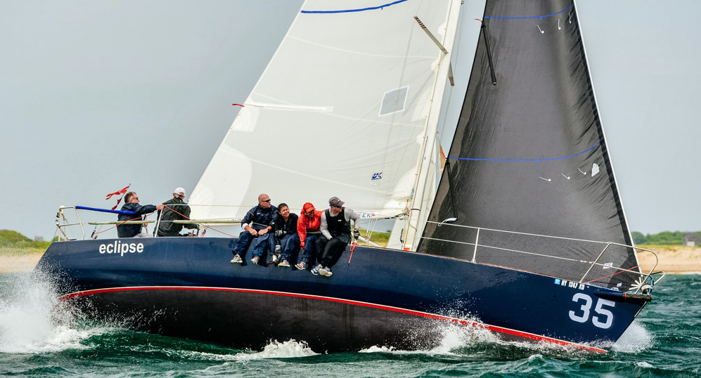 Damian Emery’s J/105 ECLIPSE in the windy around the island distance race during Block Island Race Week